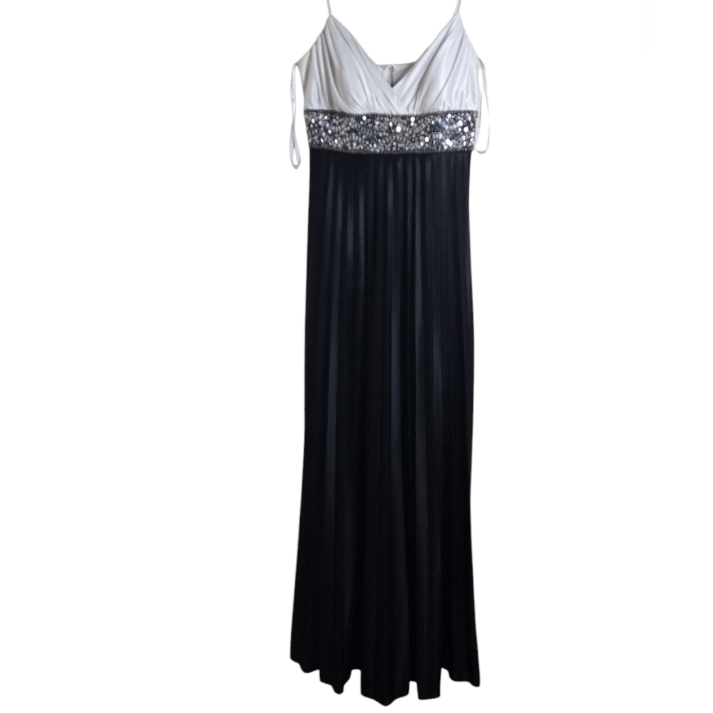 Masquerade Black Sequin Pleated Maxi Skirt